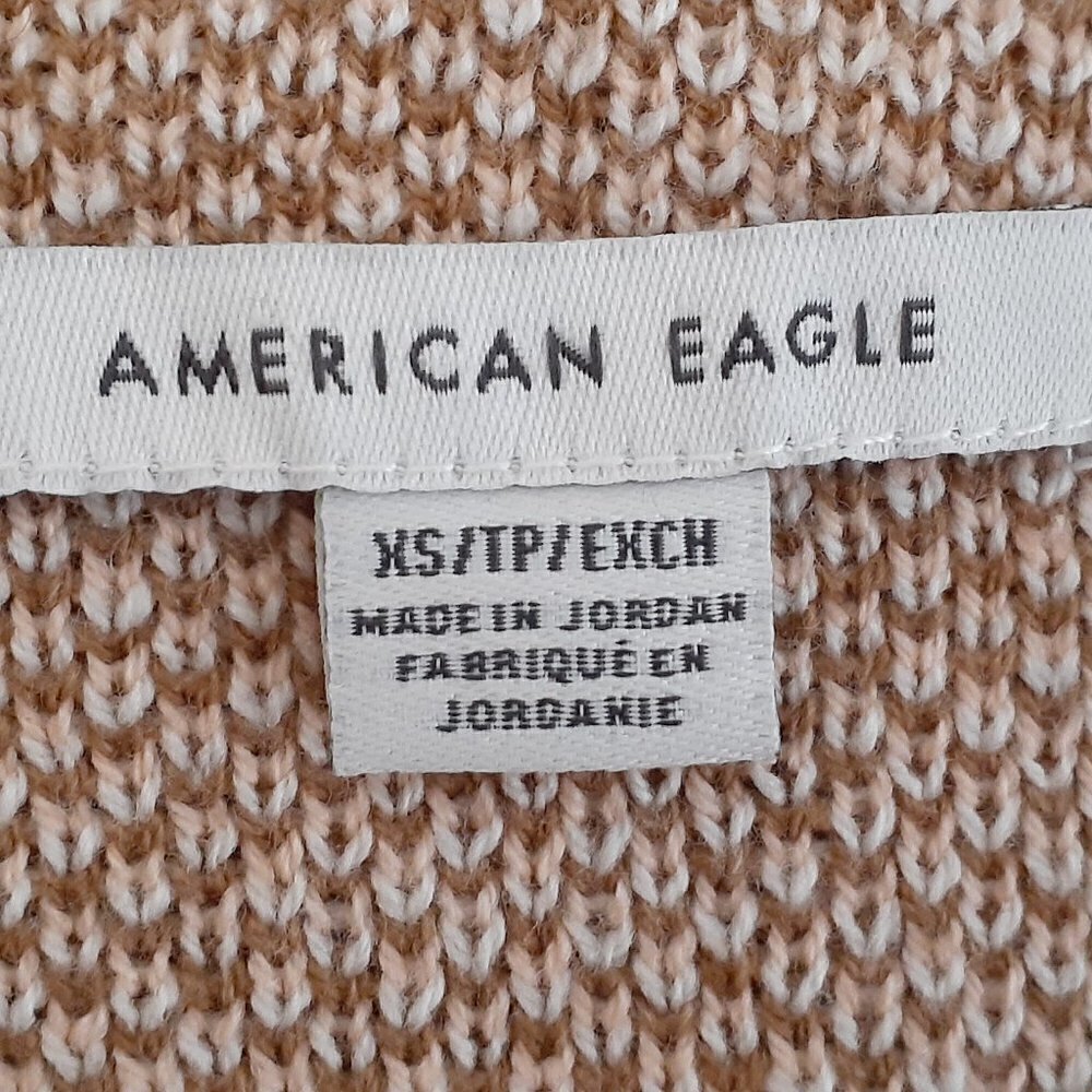 AMERICAN EAGLE Brown Floral Long Sleeved Cropped Cardigan; Size XS - Picture 3 of 6